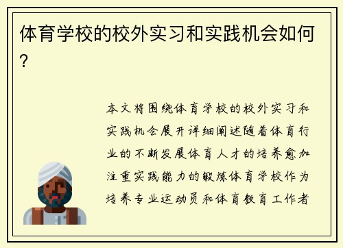 体育学校的校外实习和实践机会如何？